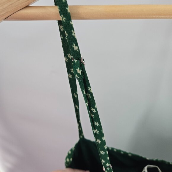 Reformation Green White Flowers Back Zipper Ruching Mini Dress Size 2 - Picture 8 of 15